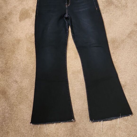 Frame Denim Women's Le Crop Mini Boot Dark Wash Raw Hem Jeans Size 28 US 6 - Picture 6 of 9